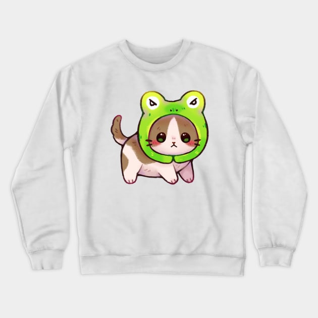 Frog Kitty Crewneck Sweatshirt by Riacchie Illustrations